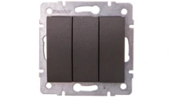 LOGI Łącznik potrójny śrubowy 10AX 250V grafit 021090141 25254