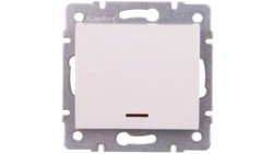 LOGI Łącznik jednobiegunowy z LED śrubowy 10AX 250V biały 021110102 25078