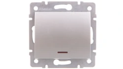 LOGI Łącznik jednobiegunowy z LED śrubowy 10AX 250V srebrny 021110143 25197