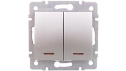 LOGI Łącznik zwierny podwójny LED śrubowy 10AX 250V srebrny 021023143 25189