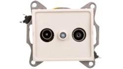 LOGI Gniazdo antenowe RTV przelotowe Kremowy 25159