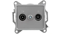 LOGI Gniazdo antenowe RTV przelotowe Srebrny 25218