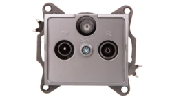 LOGI Gniazdo antenowe RTV/SAT przelotowe Srebrny 25220