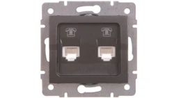 LOGI Gniazdo telefoniczne 2xRJ11 niezależne Grafit 25284
