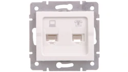 LOGI Gniazdo teleinformatyczne (RJ45 Cat 5e+RJ11) Biały 25112