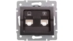 LOGI Gniazdo teleinformatyczne (RJ45 Cat 5e+RJ11) Grafit 25289