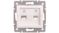 LOGI Gniazdo teleinformatyczne (RJ45 Cat 6+RJ11) Biały 25113