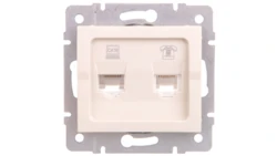 LOGI Gniazdo teleinformatyczne (RJ45 Cat 6+RJ11) Kremowy 25172