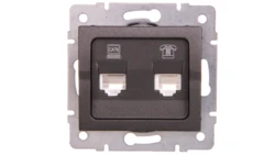 LOGI Gniazdo teleinformatyczne (RJ45 Cat.6+RJ11) Grafit 25290
