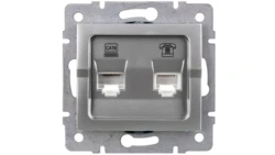 LOGI Gniazdo teleinformatyczne (RJ45 Cat 6+RJ11) Srebrny 25231