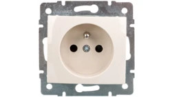 DOMO Gniazdo pojedyncze ochrona styków śrubowe 16A 250V kremowy 011250103 24794