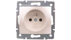 DOMO Gniazdo pojedyncze ochrona styków śrubowe 16A 250V perłowy biały 011250130 24971