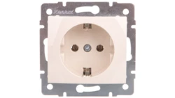 DOMO Gniazdo pojedyncze Schuko śrubowe 16A 250V kremowy 011220103 24790