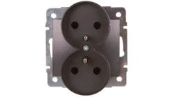 DOMO Gniazdo podwójne z uziemieniem śrubowe 16A 250V grafit 011253141 24914
