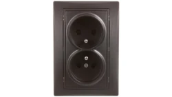DOMO Gniazdo podwójne kompletne śrubowe 16A 250V grafit 011261141 24916