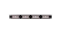 Patch panel kompletny 19 cali 24x RJ45 U/UTP kat. 5e 1U czarny RAL 9005 DN-91524U-1