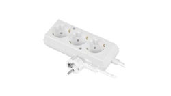 Przedłużacz 3-gniazda z/u Schuko 16A 10m /H05VV-F 3x1,5/ biały PS-370S