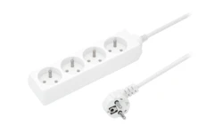 Przedłużacz 4-gniazda z/u 10A 8m /OMY 3x1/ biały PS-470