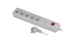 Listwa przeciwprzepięciowa PS-5P 5-gniazd z/u 10A 5m /OMY 3x1/ szara