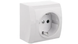 BIS Gniazdo pojedyncze z/u Schuko z przesłonami białe GN-1BSP/00