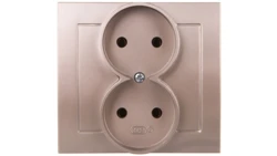 KIER Gniazdo podwójne b/u satyna light GP-2W/45