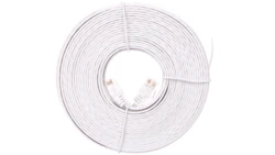 Kabel krosowy płaski patchcord U/UTP kat.5e biały 10m 93363