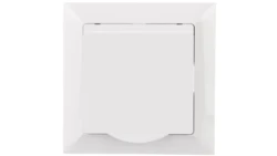 PREMIUM Gniazdo pojedyncze z/u 16A 250V z klapką IP44 białe GPT-16 PrH