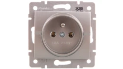 LOGI Gniazdo pojedyncze 2P+Z śrubowe 16A 250V Srebrny 25209