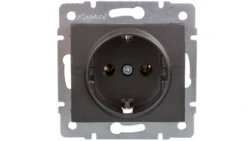 LOGI Gniazdo pojedyncze 2P+Z Schuko śrubowe16A 250V Grafit 25263