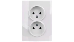 LOGI Gniazdo podwójne 2x2P kompletne śrubowe 16A 250V Biały 25096