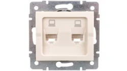 LOGI Gniazdo komputerowe (2xRJ45Cat 5e Jack) niezależne Kremowy 25169