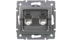 LOGI Gniazdo komputerowe (2xRJ45Cat 5e Jack) niezależne Srebrny 25228