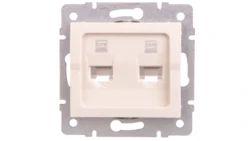 LOGI Gniazdo komputerowe (2x RJ45Cat 6 Jack) niezależne Kremowy 25170
