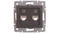 LOGI Gniazdo komputerowe (2xRJ45Cat 6 Jack) niezależne Grafit 25288