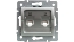 LOGI Gniazdo komputerowe (2xRJ45Cat 6 Jack) niezależne Srebrny 25229