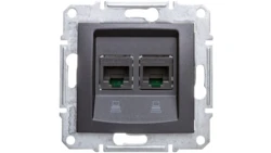 SEDNA Gniazdo komputerowe podwójne RJ45 kat.6 UTP grafitowe SDN4800170
