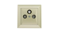 OPAL Gniazdo antenowe RTV/SAT przelotowe metalizowany piaskowy GAPS/P-Op