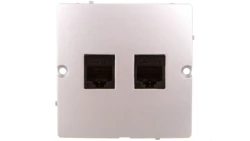 Simon Basic Gniazdo komputerowe podwójne RJ45 kat. 5e srebrny mat BMF52.02/43