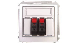 Simon Basic Gniazdo głośnikowe podwójne srebrny mat BMGL3.01/43