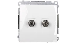 Simon Basic Gniazdo antenowe podwójne typu F białe BMAF2.01/11