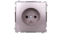 Simon Basic Gniazdo pojedyncze z/u z przesłonami stal inox BMGZ1Z.01/21