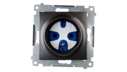 Simon 54 Gniazdo pojedyncze DATA z/u 16A IP20 z kluczem uprawniającym antracyt DGD1.01/48