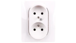 NILOE Gniazdo podwójne z/u kompaktowe 16 A 250V z przesłonami białe 764541