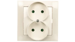 IMPRESJA Gniazdo podwójne b/u z przesłonami ecru GP-2YP/27