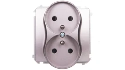 Simon Basic Gniazdo podwójne z/u 16A, 250 V stal inox BMGZ2Mz.01/21