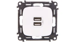 VALENA ALLURE Gniazdo ładowania usb podwójne białe 754995