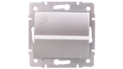 LOGI Gniazdo hermetyczne z klapką 2P+Z IP44 Schuko śrubowe 16A 250V Srebrny 25205