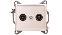 DOMO Gniazdo RTV przelotowe perłowe białe 011320030 24981