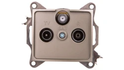 DOMO Gniazdo RTV/SAT przelotowe szampańskie 011340050 25042