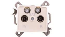 DOMO Gniazdo TV2xSAT końcowe perłowe białe 011590030 24986